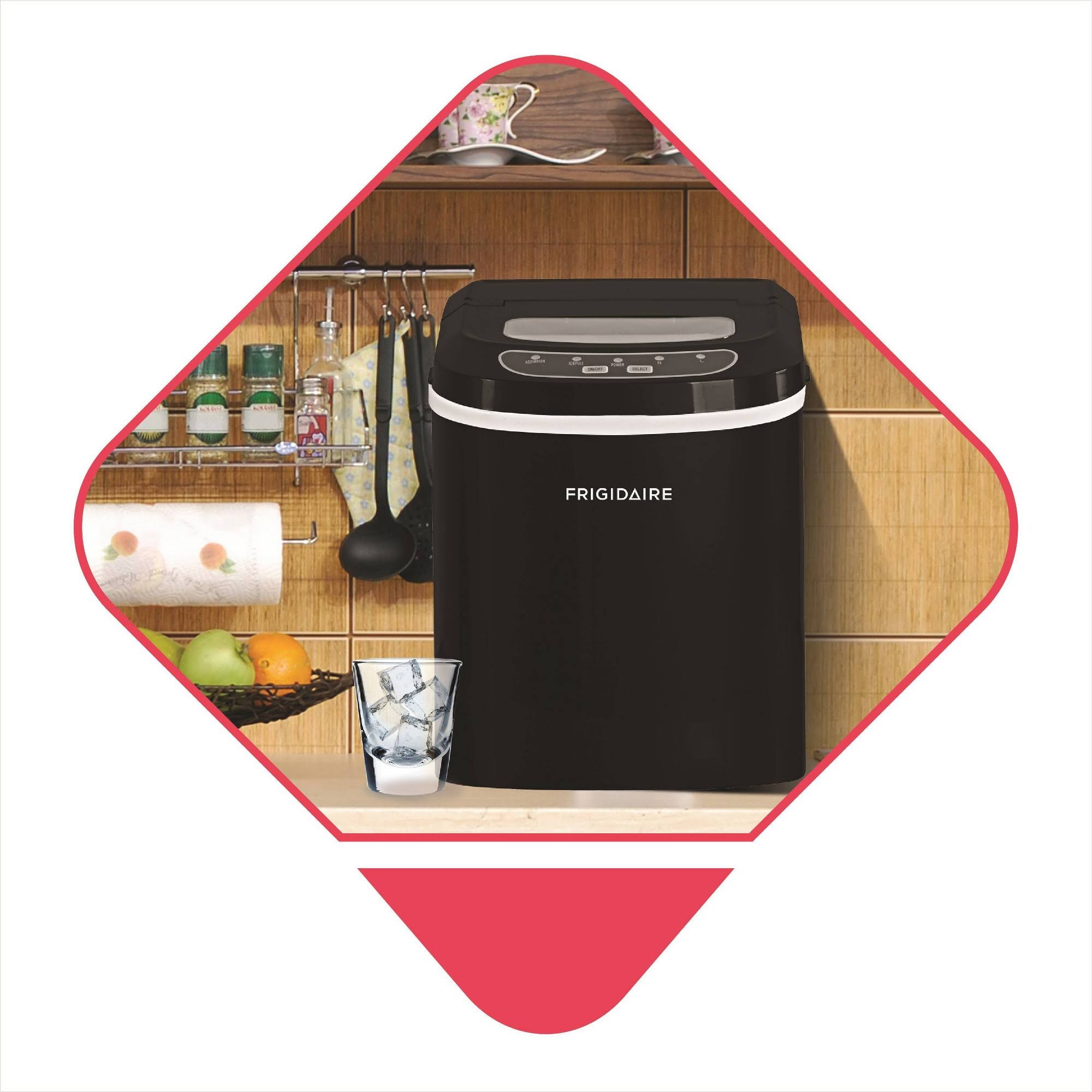 Frigidaire 26lb. Portable Countertop Ice Maker, Black, Efic108