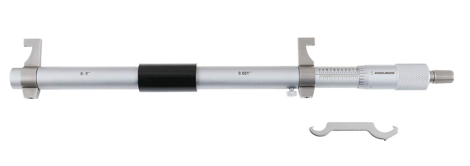 Accusize Industrial Tools 3-4'' by 0.001'' Inside Micrometer in Fitted Case, Satin Chrome Finished, Eg00-3224
