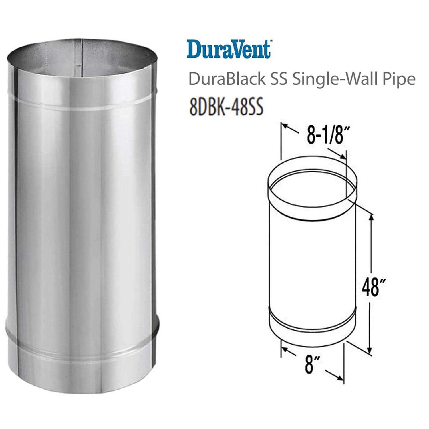 DuraVent 8 x 48 DuraBlack Stainless Steel Single-Wall Pipe - Shop Hardware Tools Online Store
