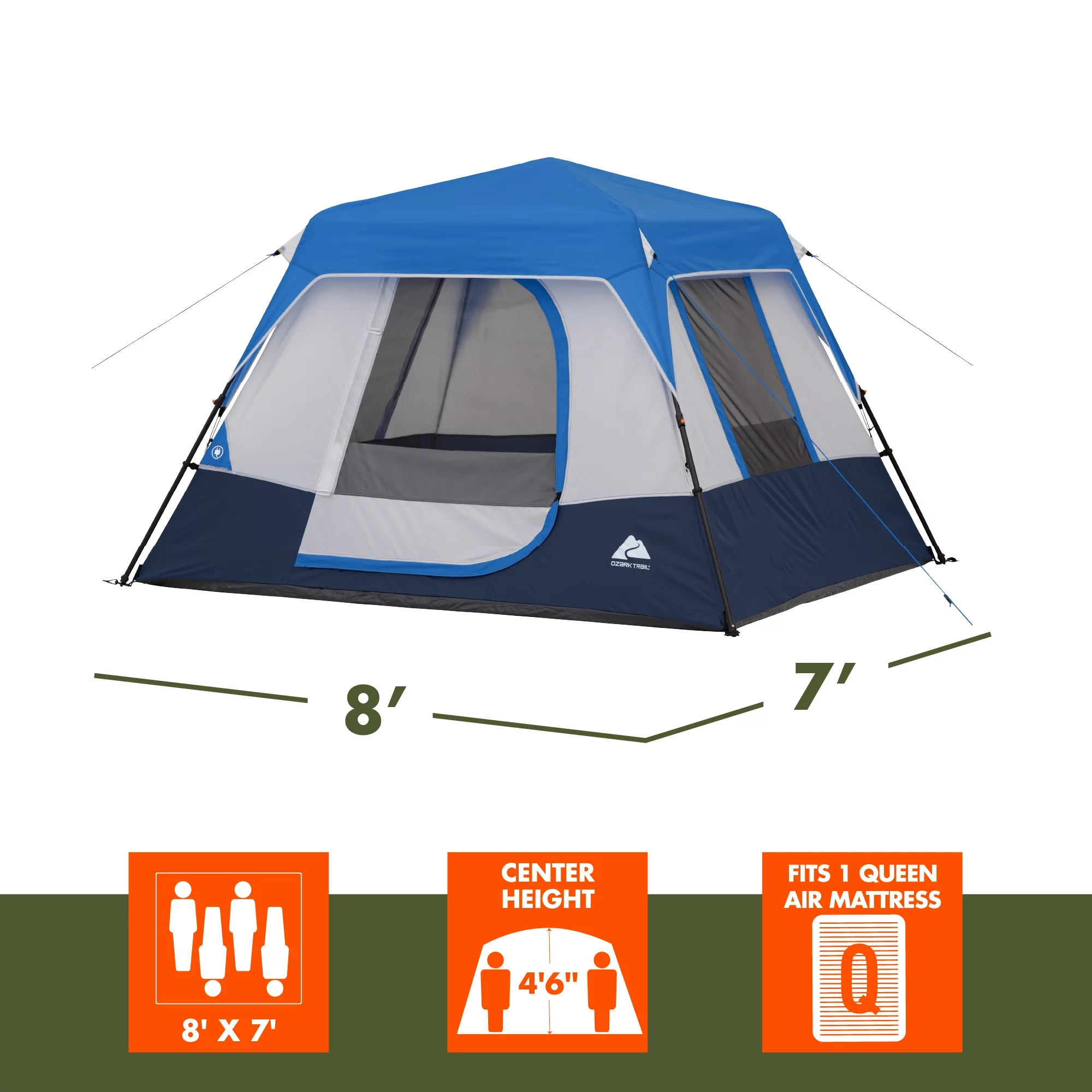 Ozark Trail 4-Person Instant Cabin Tent with LED Lighted Hub