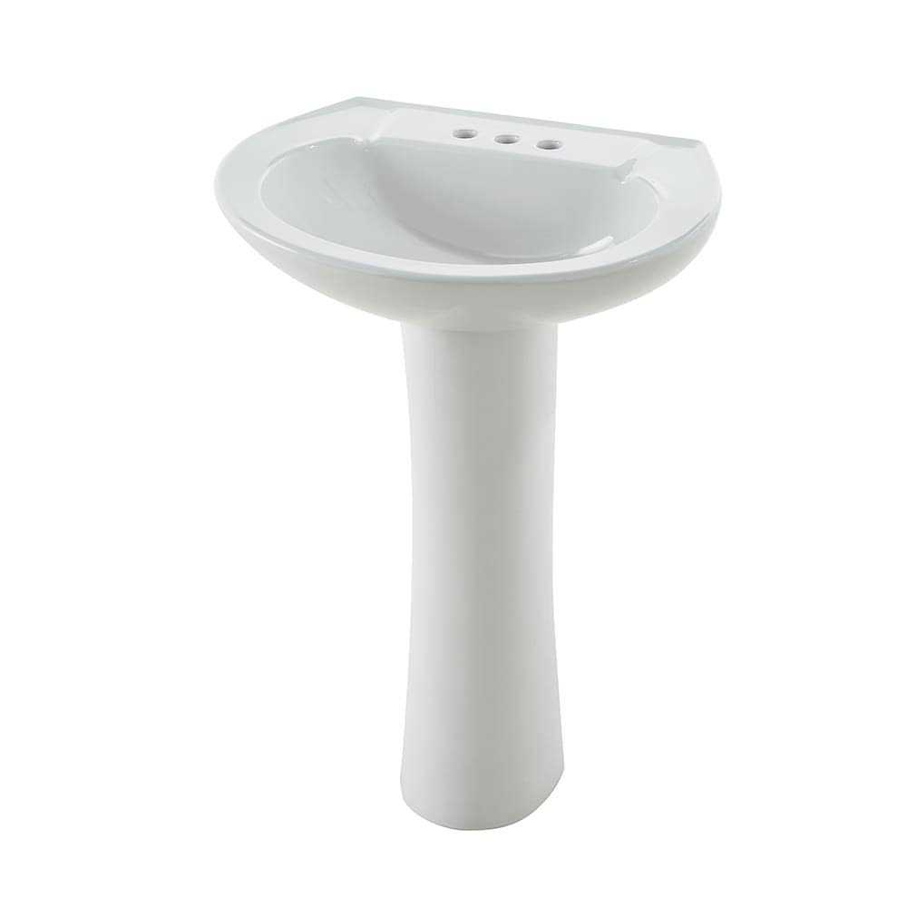 tosestores Aquasource 33.66-in H White Vitreous China Pedestal Sink Combo ML-20601 - Shop Hardware Tools Online Store
