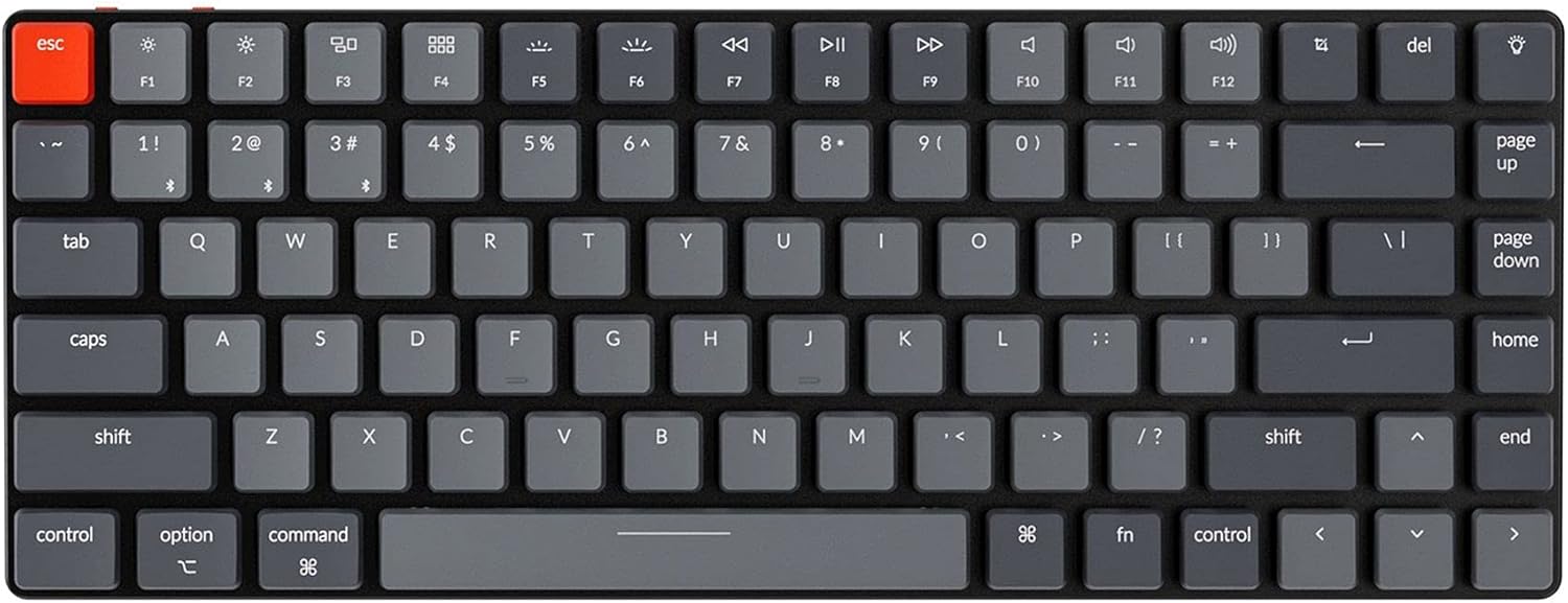 Keychron K3 Version 2, 84 Keys Ultra-Slim Wireless Bluetooth/USB Wired Mechanical Keyboard with White LED Backlit, Low-Profile Gateron Mechanical Brown Switch Compatible with Mac Windows