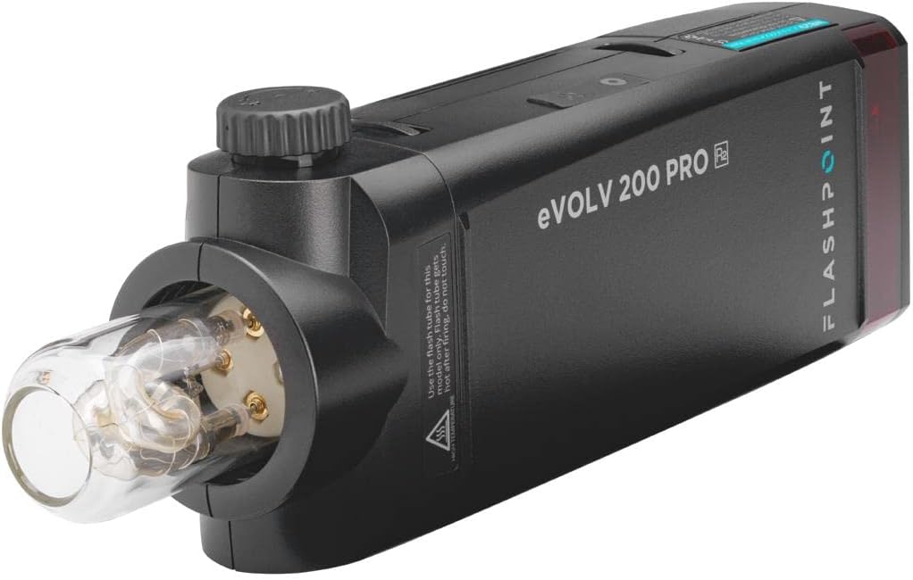 Flashpoint eVOLV 200 Pro TTL Pocket Flash, Godox AD200 Pro 200Ws Flash Strobe, 1/8000 HSS, 500 Full Power Flashes, 0.01-1.8s Recycling, 2900mAh Battery, Bare Bulb/Speedlite Fresnel Flash Head.