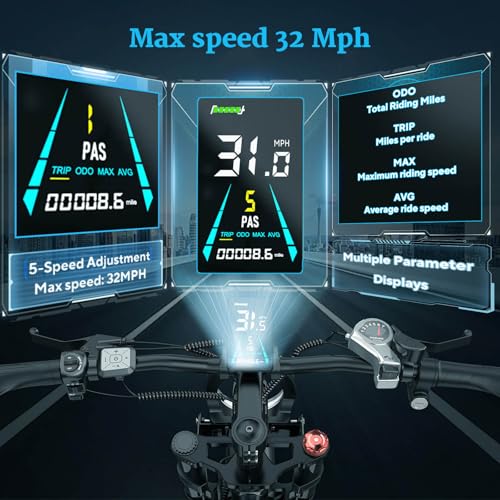 Electric Bike for Adults - K6 20 x 4 Inch Fat Tire, 750W/Peak 1500W Motor, 48V15AH Detachable Battery, 4 Riding Modes Electric Dirt Bike, 7 Speed Electric Motorcycle,20MPH UL 2849 Certified