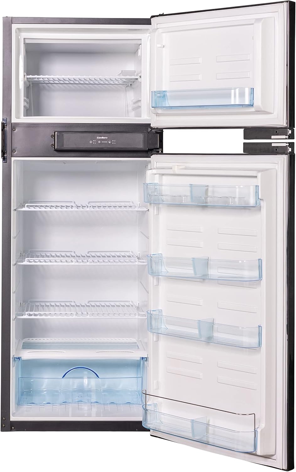12V/DC Refrigerator Freezer 10cf Stainless for RV BOAT OFF-GRID 2 Doors