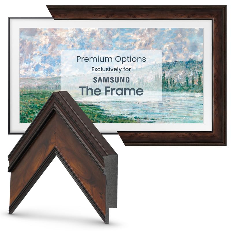 Frame My TV Deco TV Frames - Burlwood Smart Frame Compatible ONLY with Samsung The Frame TV