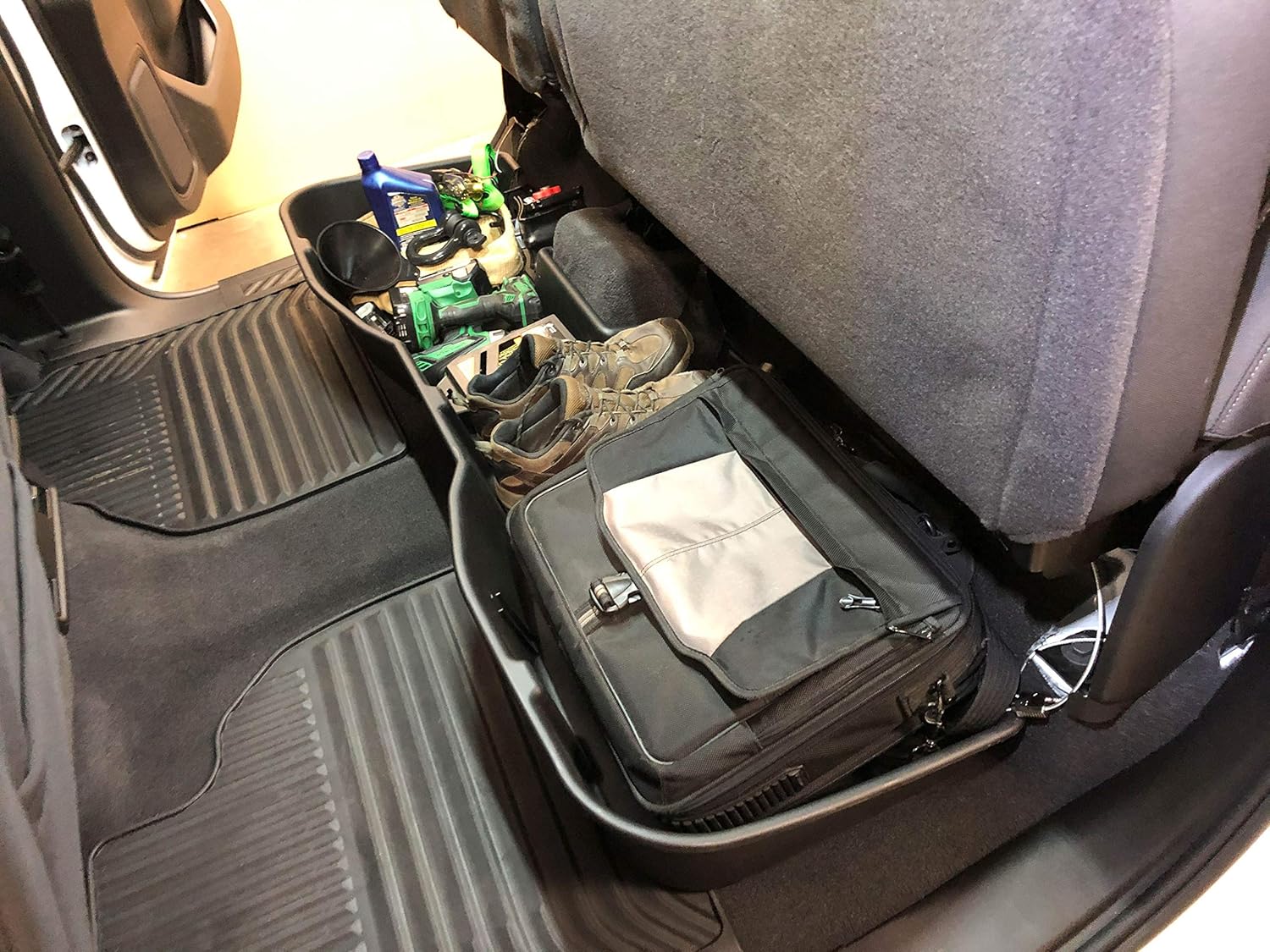 Red Hound Auto Under Seat Storage Box Compatible with Chevrolet Chevy GMC Silverado Sierra 1500 2019-2022, 2500HD 3500HD 2020-2022 Crew Cab Only Underseat System