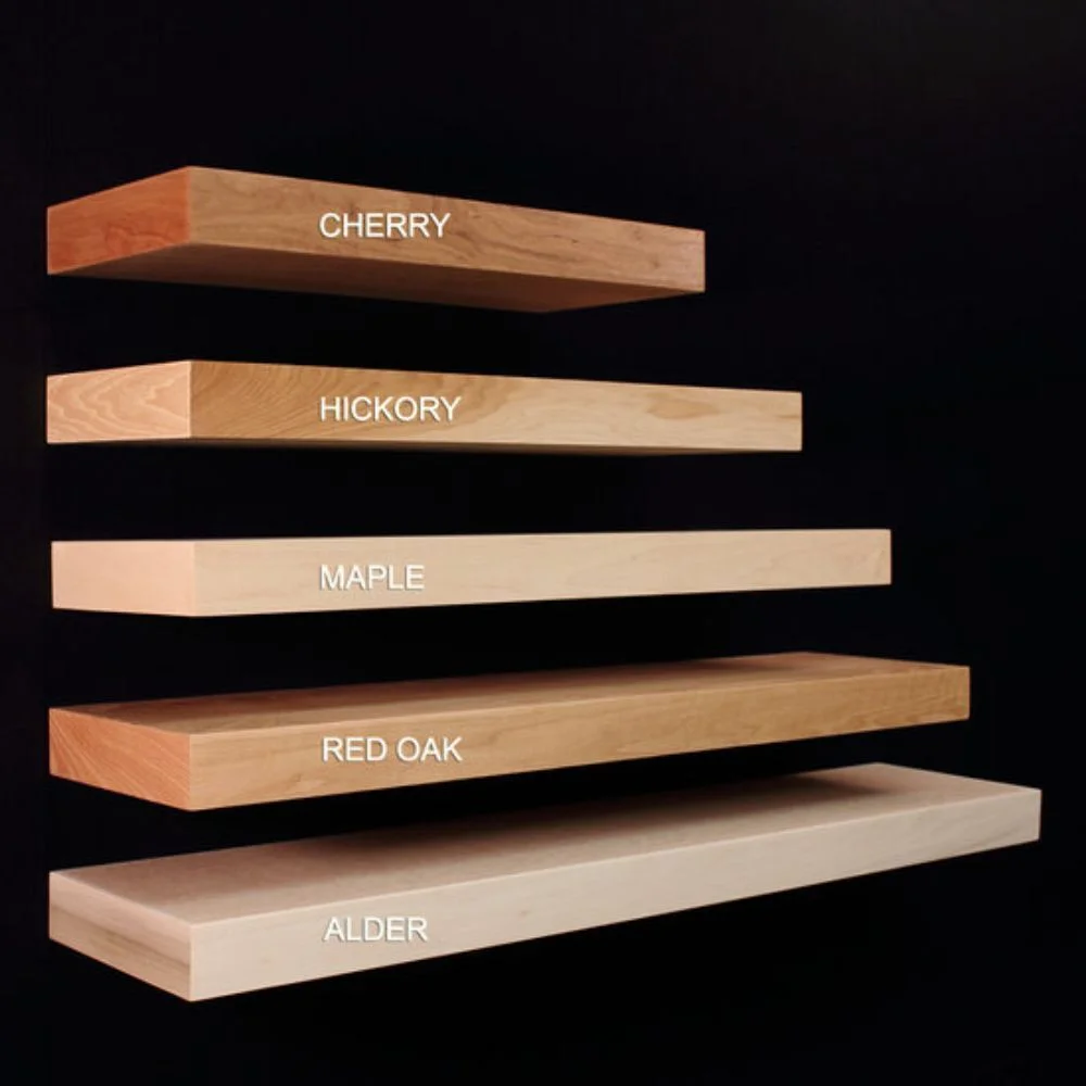 Floating Shelf, 36"L x 10"D x 2.5"T, 45 Pound Weight Capacity, Solid Wood and Wood Veneer Construction, Unfinished Maple