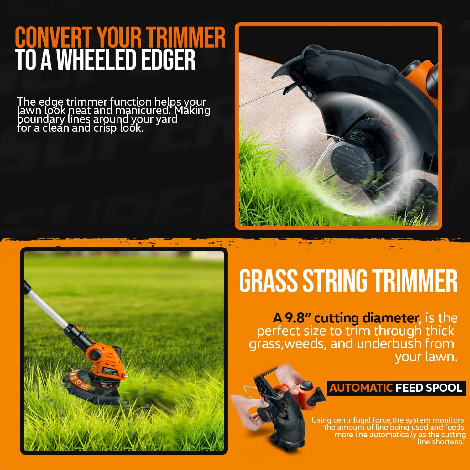 SuperHandy 3 in 1 Tiller, Weed Wacker, Hedge Trimmer, & Garden Shear - Cordless Battery 20V 2Ah, Lightweight - for All-in-1 Landscaping