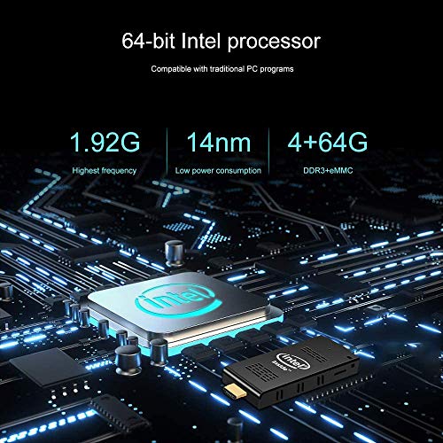 PC Stick Mini Computer Stick with Intel Atom Z8350 & Windows 10 Pro 4GB RAM 64GB ROM Support 4K HD,Dual Band WiFi 2.4G/5G, Bluetooh 4.2,Support Auto-On After Power Failure