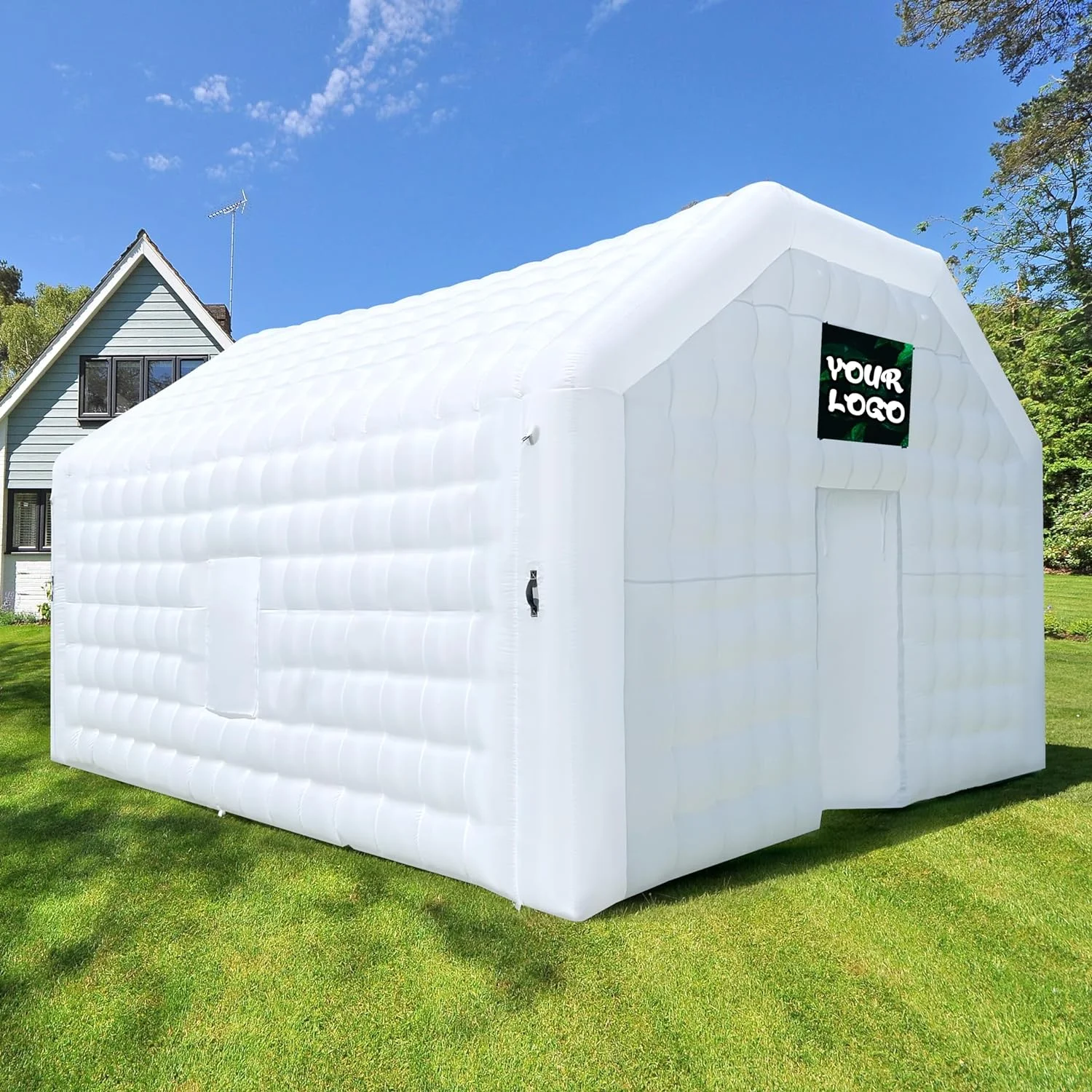 WARSUN Large Black Inflatable Night Club 30x20x13Ft Inflatable Party Tent with Logo Area Disco Cube Gazebo Event House