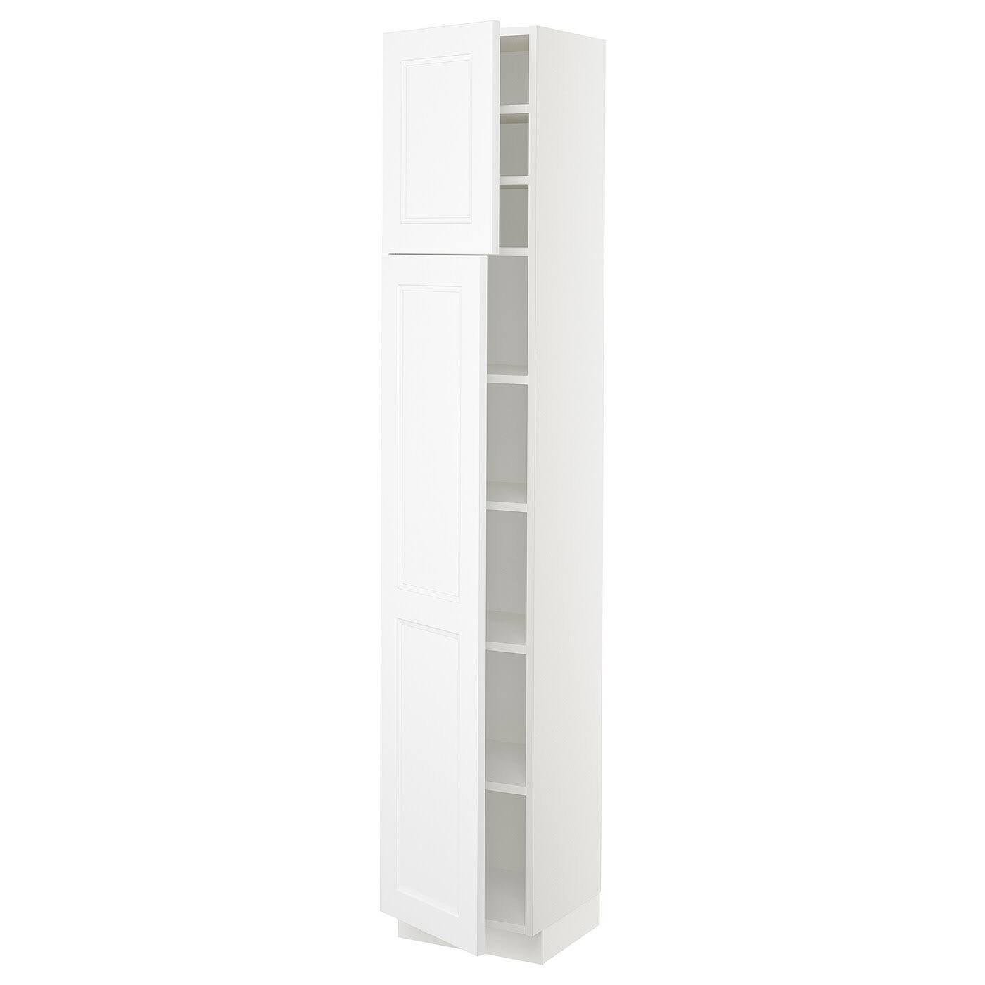 IKEA - SEKTION High Cabinet with shelves/2 Doors, white/Axstad Matt White, 15x15x80 89353654