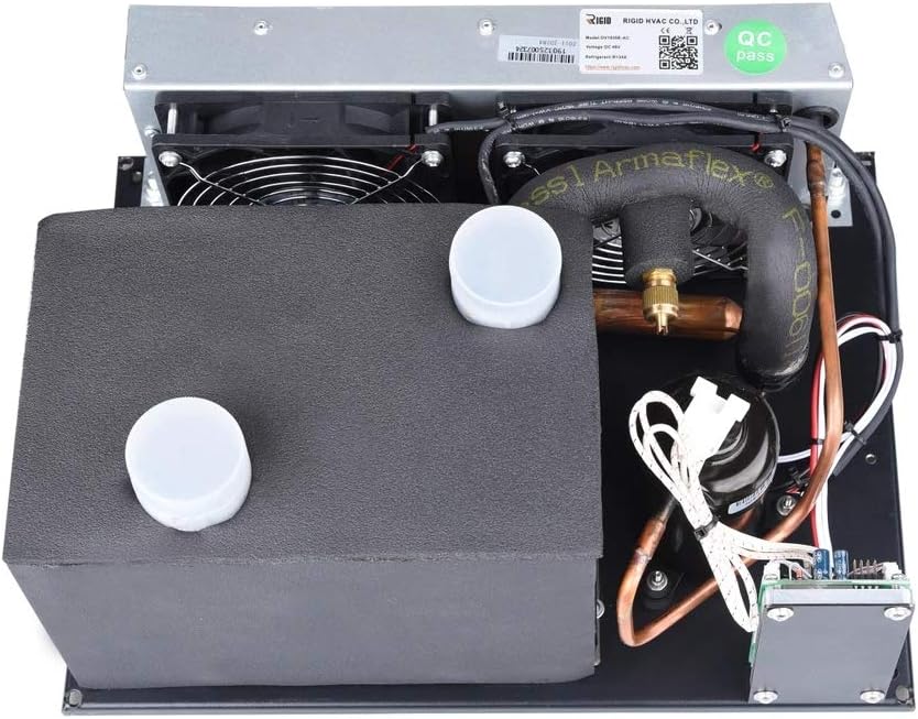 12V Compact Refrigeration Cooling Systems Air Conditioning Systems with Miniature Rotary Compressor - for Electric Vehicle Chiller Water Dispenser Freezer Electronics Cooling Module DIY (12V,1.9cc)