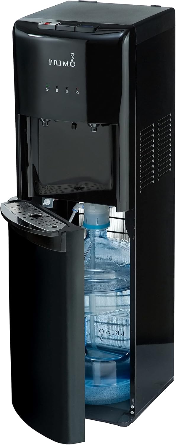Primo Bottom-Loading Water Dispenser - 2 Temp (Hot-Cold) Water Cooler Water Dispenser for 5 Gallon Bottle w/Child-Resistant Safety Feature, Black