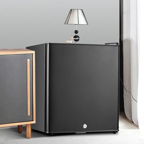 GIZNXBA Skincare Fridge Black, Mini Fridge Skincare, Single Door Compact Refrigerator, Energy Saving, Mini Refrigerator Adjustable Thermostat, Mini Fridge For Bedroom, Dorm, Office