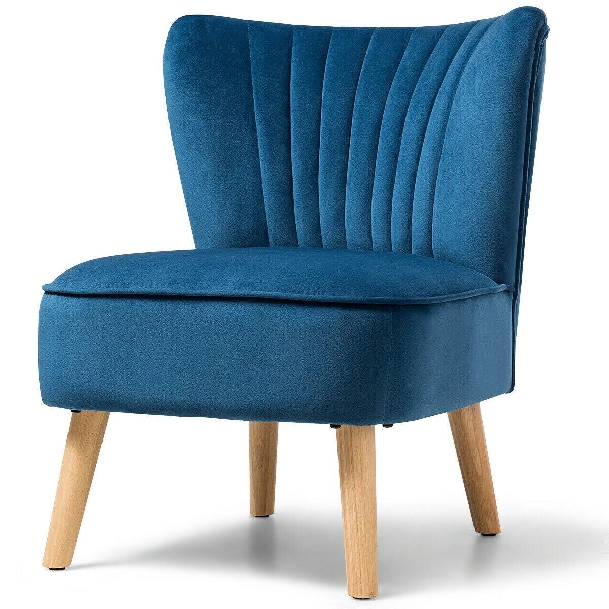 Armless Accent Chair Modern Velvet Leisure Chair - Green