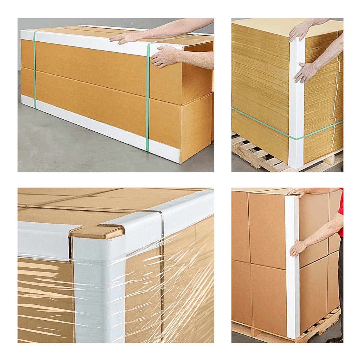 IDL Packaging Cardboard Edge Protector 2” X 2” X 36”, Pack of 50 – White Kraft Cardboard Corner Protectors for Shipping – V-Board Reinforced Pallet Edge Protector – Eliminates Shifting of Packaging Pack of 2