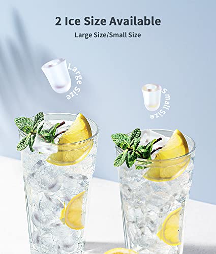 ecozy Nugget Ice Maker Countertop - Chewable Pellet Ice Cubes, 33 lbs Daily Output, Stainless Steel Housing, Self-Cleaning Ice Machine with Ice Bags for Parties, Kitchen, Bar, Office, Silver