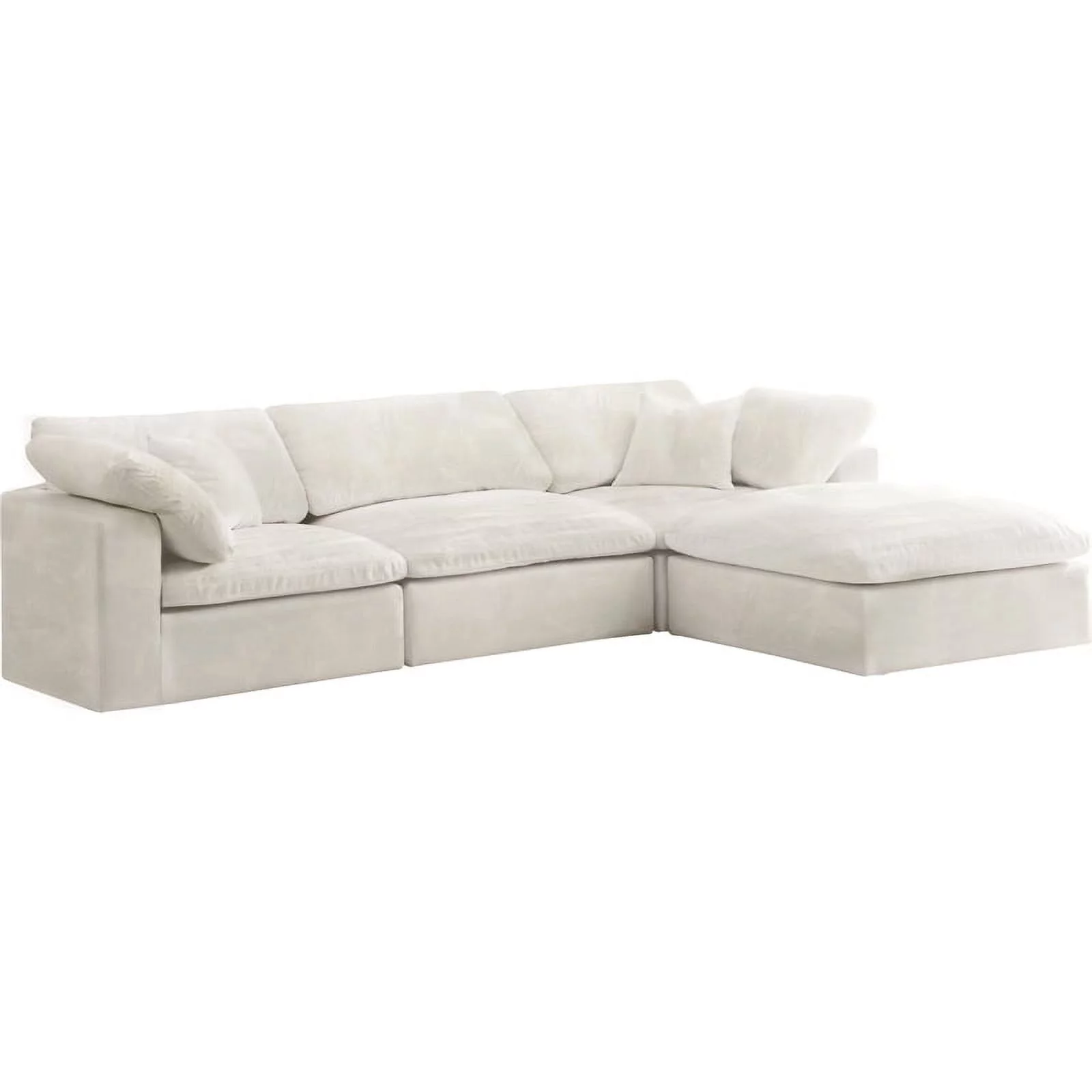 Meridian Furniture Cozy Cream Velvet Modular Sectional