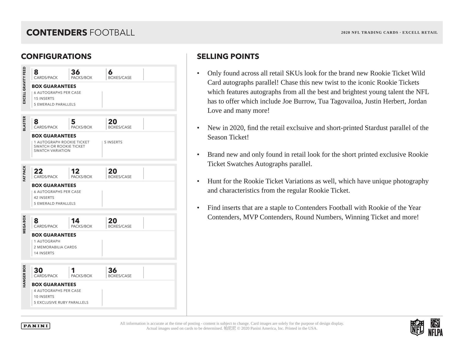 2020 Panini Contenders Football Mega Box