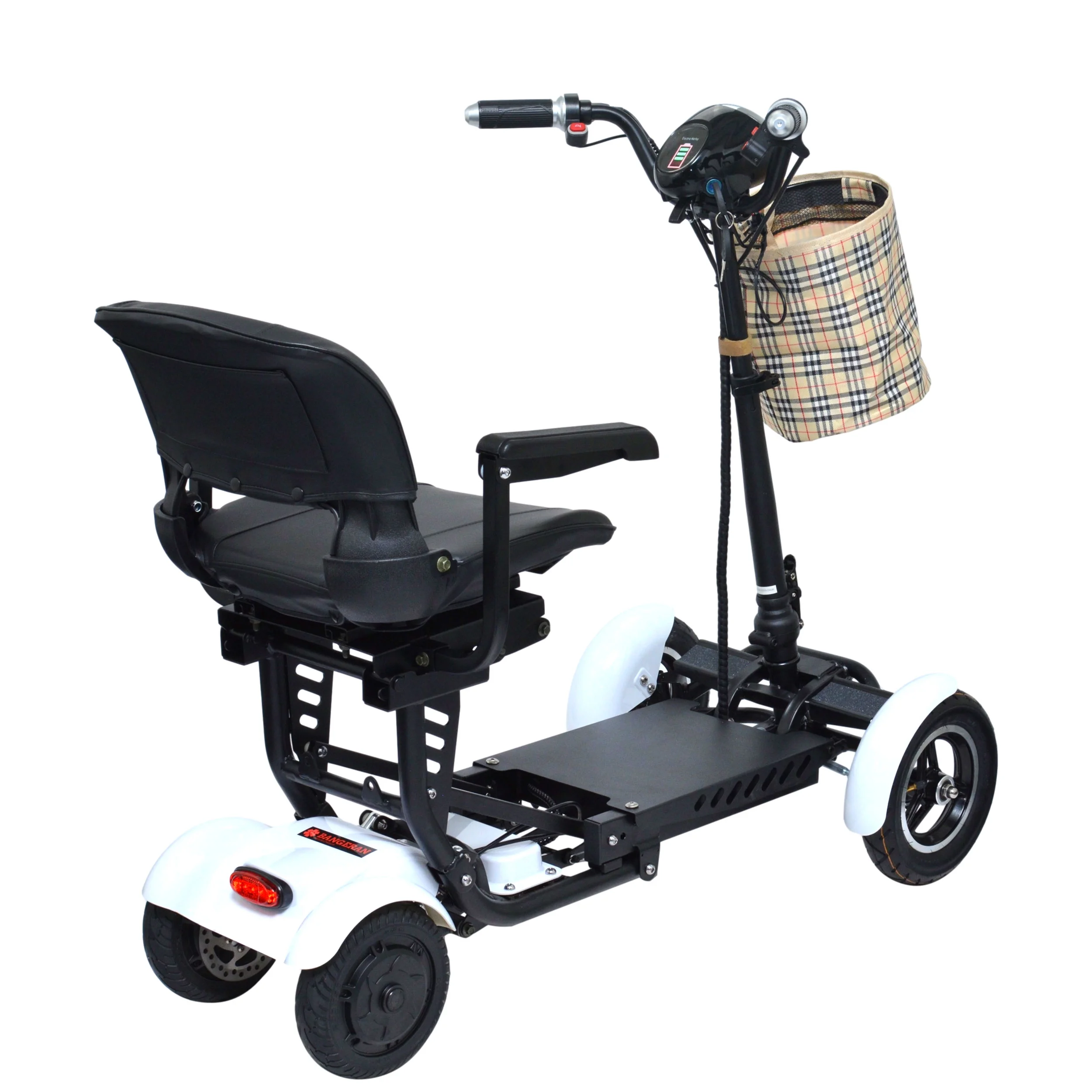 Bangeran Electric Mobility Scooter, 4 Wheel Foldable Portable, Up to 12 Miles - Blue