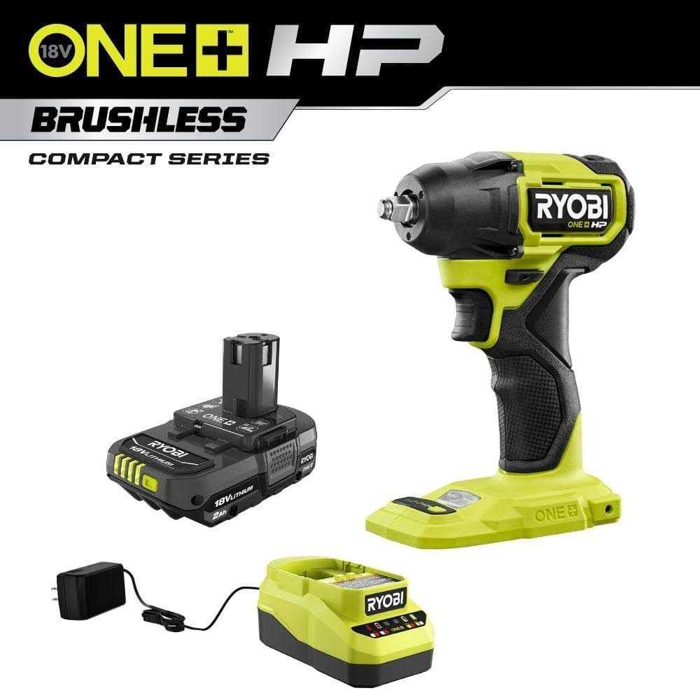 RYOBI ONE+ HP 18V Brushless Cordless Compact Impact Wrench 2.0 Ah Battery - Shop Hardware Tools Online Store
