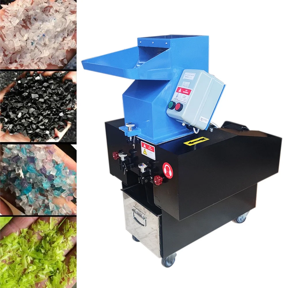 INTBUYING 220V Electric Plastic Shredder Recycling Disintegrator for Plastic Rubber Wood Grain