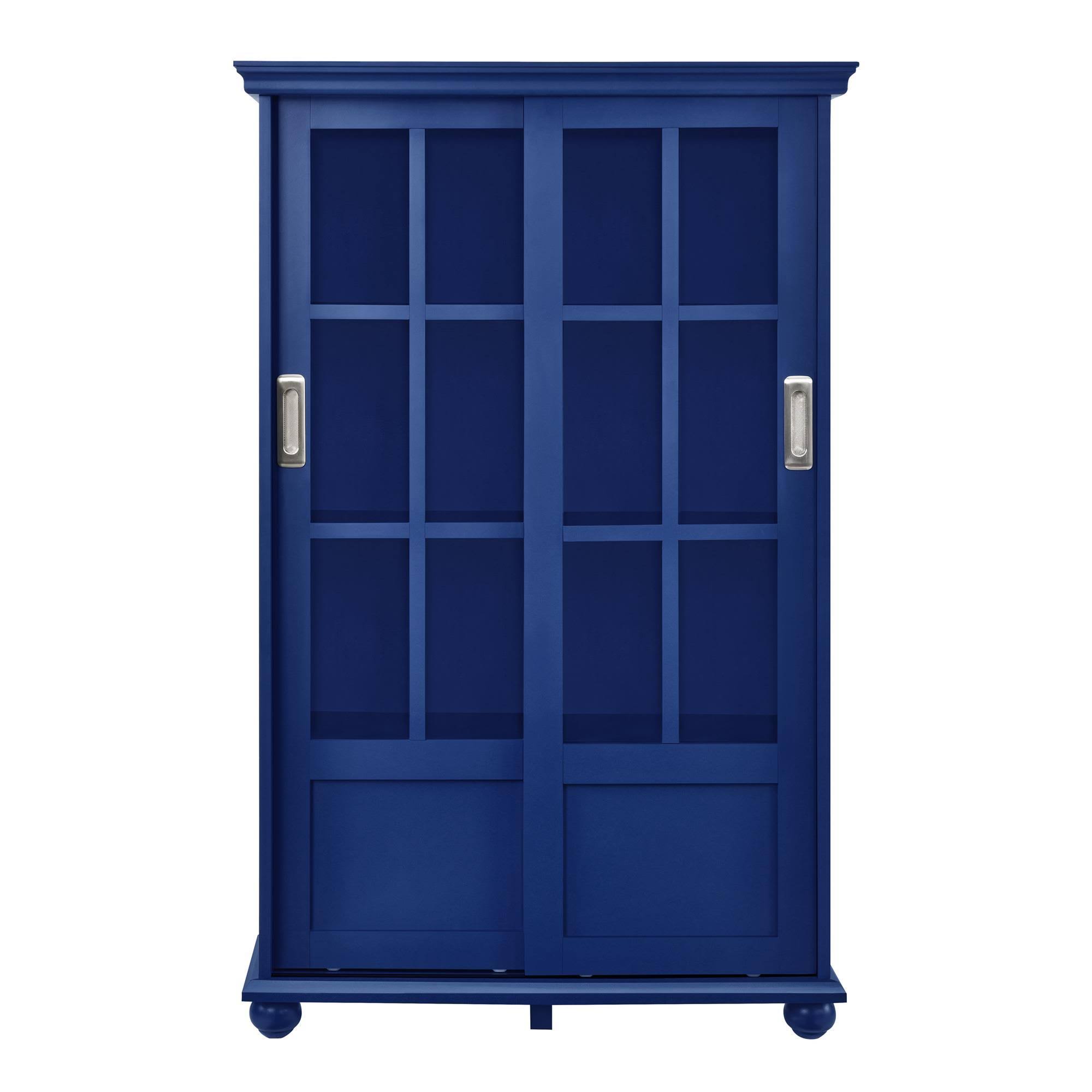 Sona Bookcase with Sliding Glass Doors, N/A / Blue