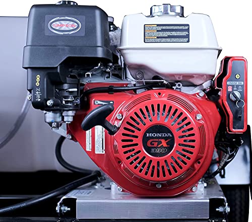 SIMPSON Cleaning 95000 Mobile Gas Pressure Washing System with Honda Commercial Engine and Trailer
