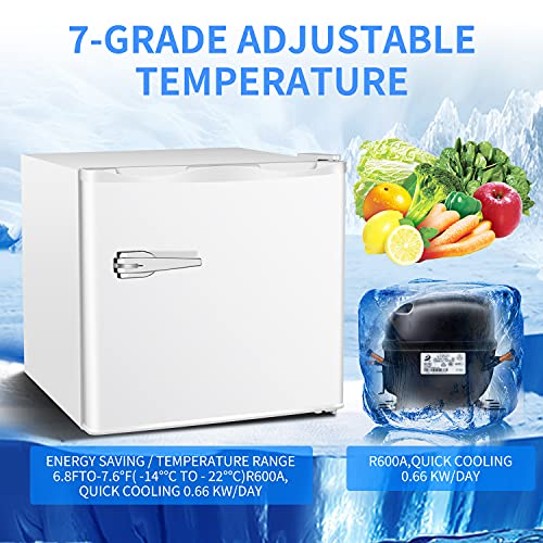 Antarctic Star Upright Freezer ，Compact Mini freezer with Removable Shelves and Adjustable Thermostat,Easy to move,perfect for Home/Kitchen/Office