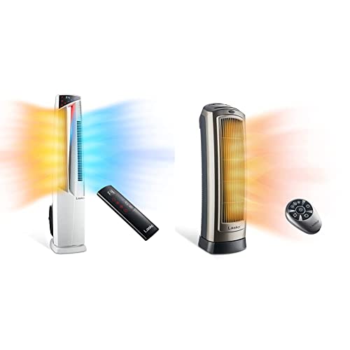Lasko FHV820 Oscillating All Season High Velocity Hybrid Fan and Space Heater in One with Remote Control, Timer, and Thermostat for Year Round Indoor Home Use