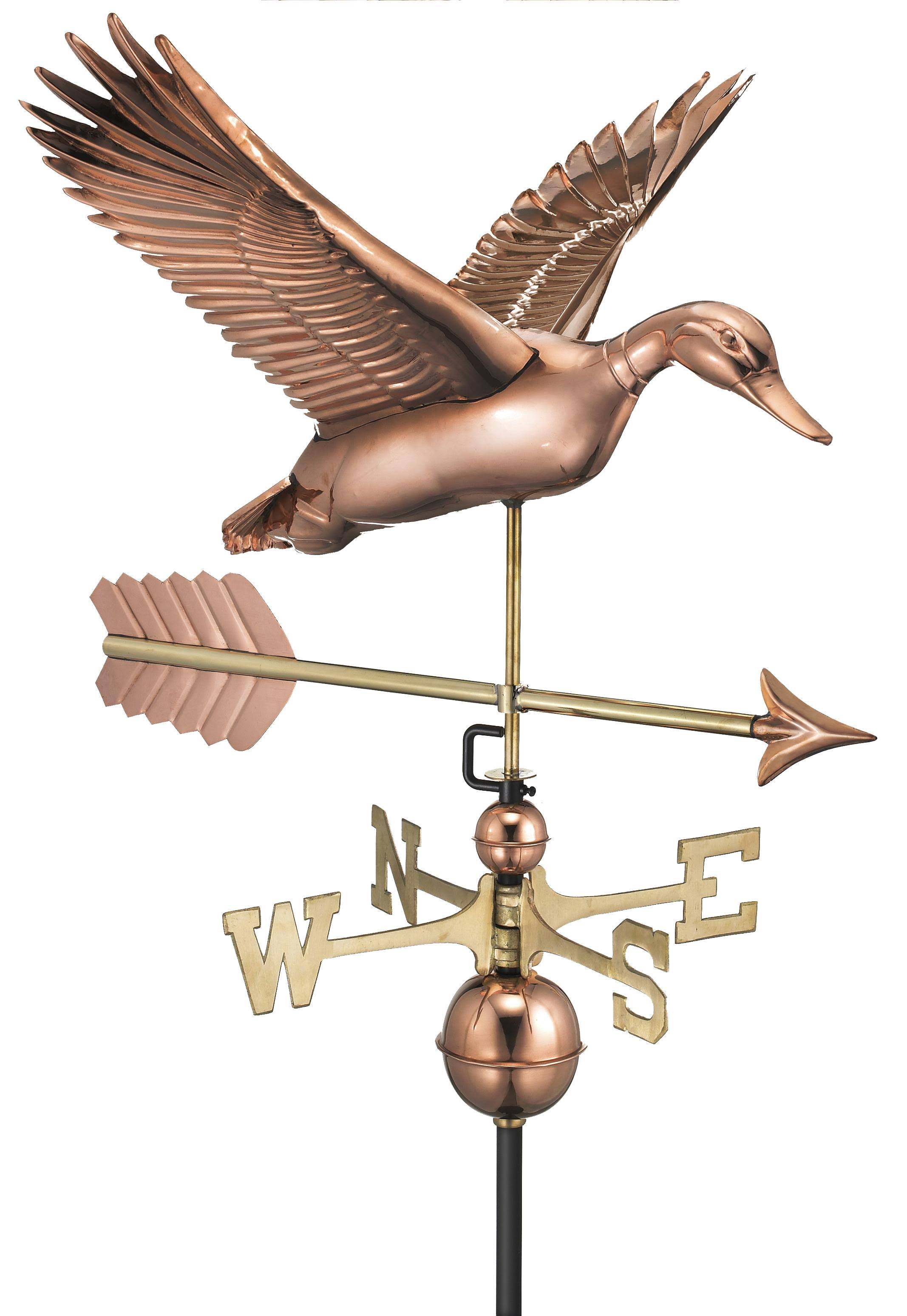 Good Directions Flying Duck with Arrow Weathervane - Pure Copper
