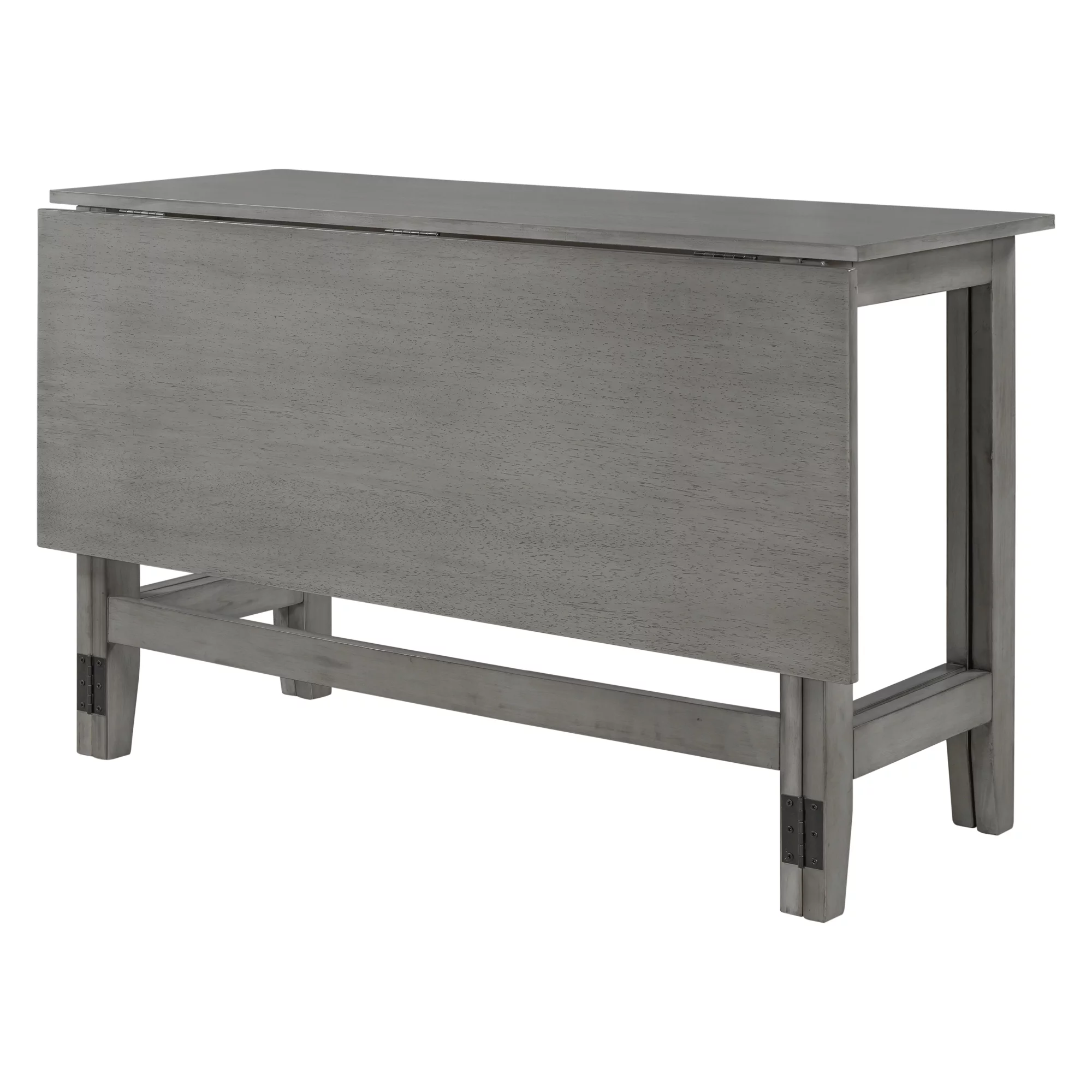 TOPMAX Farmhouse Wood Extendable Dining Table with Drop Leaf for Small Places, Gray