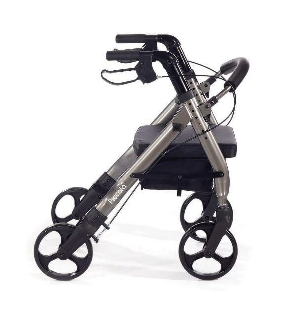 Comodita Piccola (Petite) Heavy Duty Rollator Walker with Comfortable 15 Wide Seat (Metallic Red)