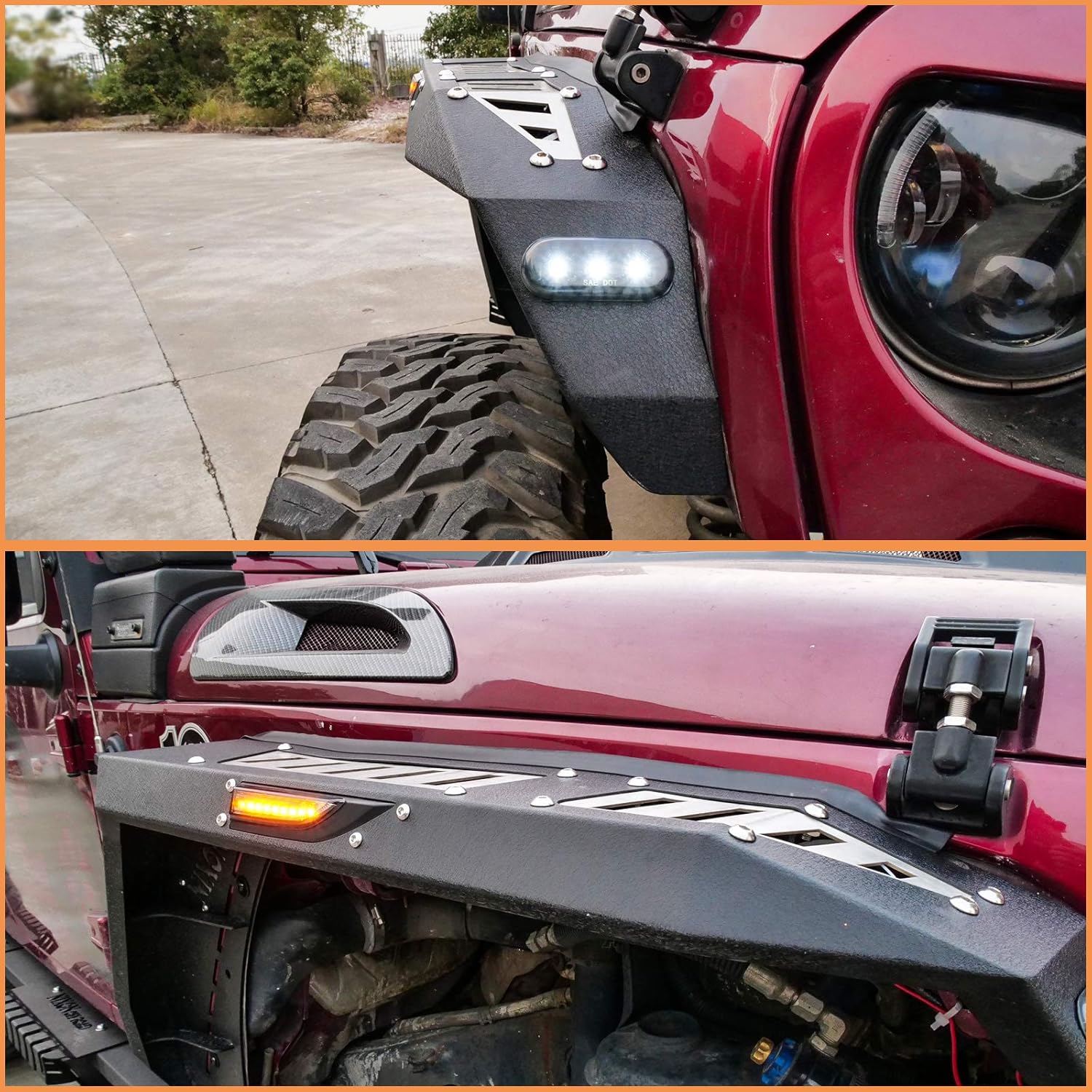 A-Pillar LED Lights Bar Mounting Brackets for 2018-2020 Jeep Wrangler JL/JLU with 2 LED Lights, Jeep Wrangler Light Bar Bracket Accessories