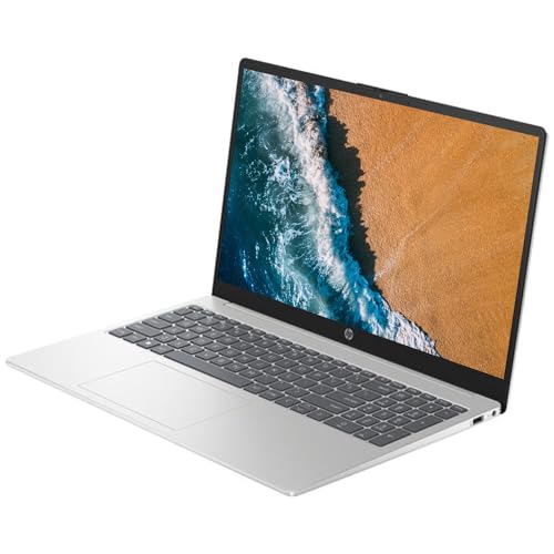 HP Essential 15 Laptop, 15.6" HD Display, Intel N200 Processor, Wi-Fi 6, Webcam, HDMI, Numeric Keypad, Windows 11 Home, Silver