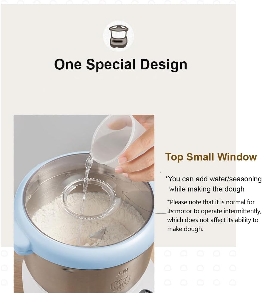 Joydeem Electric Dough Maker with Ferment Function, Microcomputer Timing, Face-up Touch Panel, 6.6Qt, 304 Stainless Steel, JD-HMJ7L