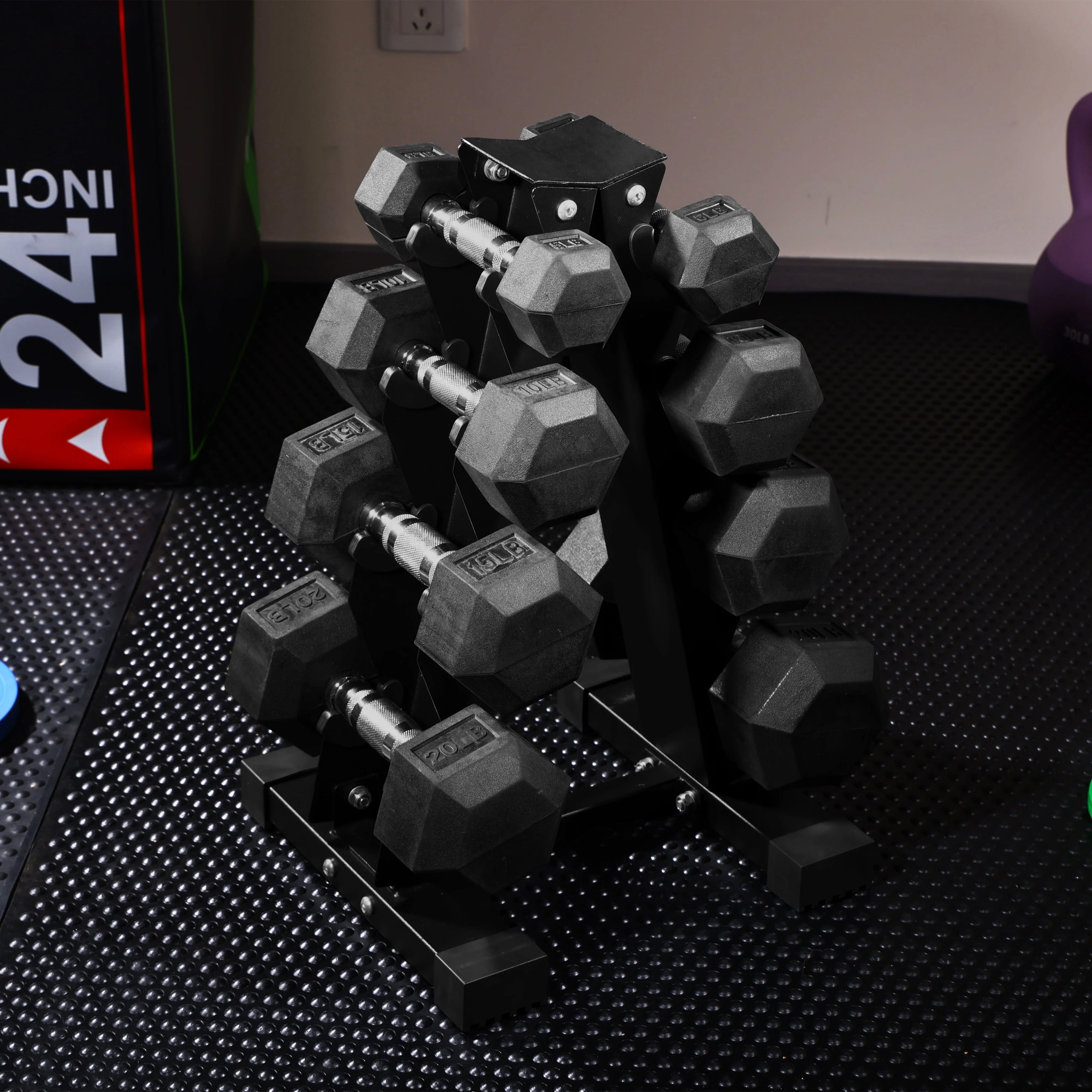 BalanceFrom 150 LB Dumbbell Set with A-Frame Rack, Pair of 5, 10, 15, 20, 25 LB