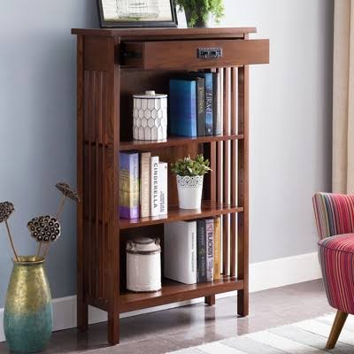Leick Furniture Mission Slatted Bookcase, Brown