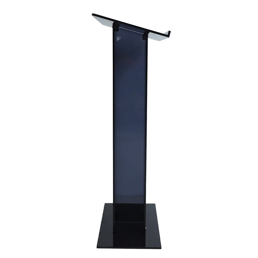 ZhdnBhnos Black Acrylic Podium Podium Stand Clear Podium Lectern Plexiglass Pulpit Presentation Table Reception Stand For Conference School Church