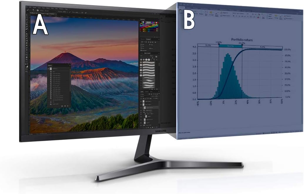 SAMSUNG 34-Inch SJ55W Ultrawide Gaming Monitor (LS34J550WQNXZA) – 75Hz Refresh, WQHD Computer Monitor, 3440 x 1440p Resolution, 4ms Response, FreeSync, Split Screen, HDMI, Black