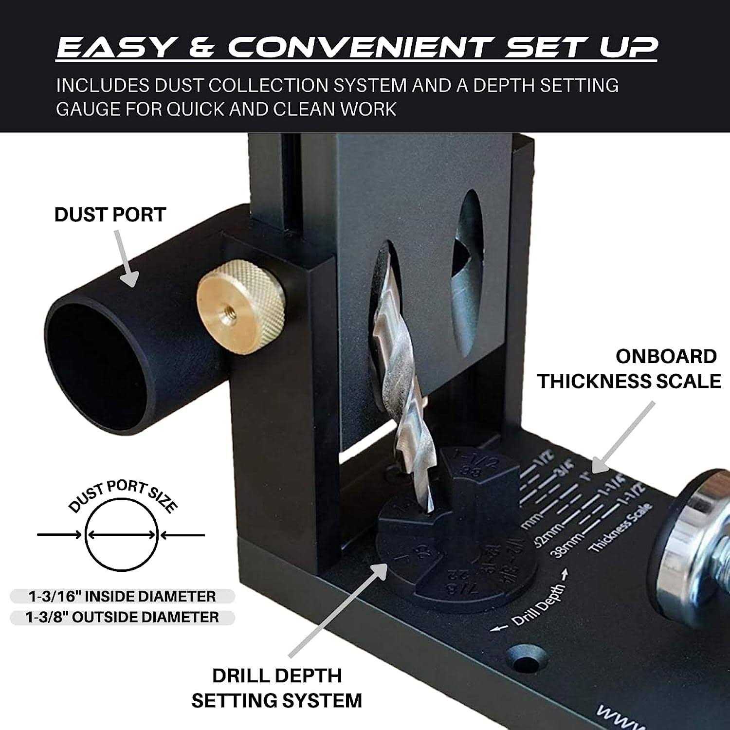 Pocket Hole Jig Kit M1 Adjustable &amp; Easy To Use Pocket Screw Jig - Shop Hardware Tools Online Store