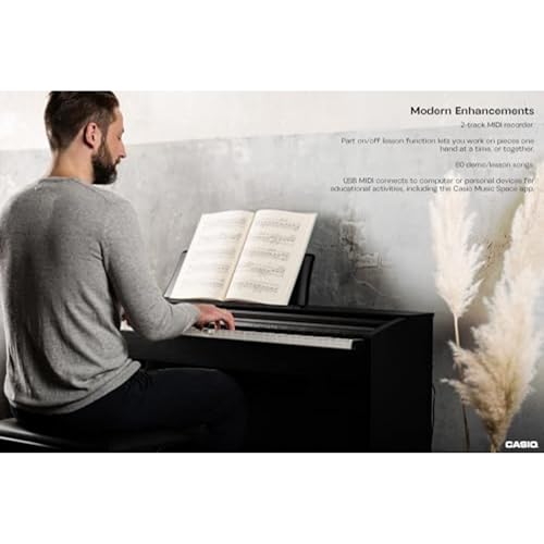 Casio Privia PX-770 – 88-Key Weighted Console Digital Piano | Tri-Sensor II Scaled Hammer Action Keys | AiR Sound Source, 19 Tones, Concert Play, 16W Stereo Speakers, USB-MIDI | Elegant Black Cabinet