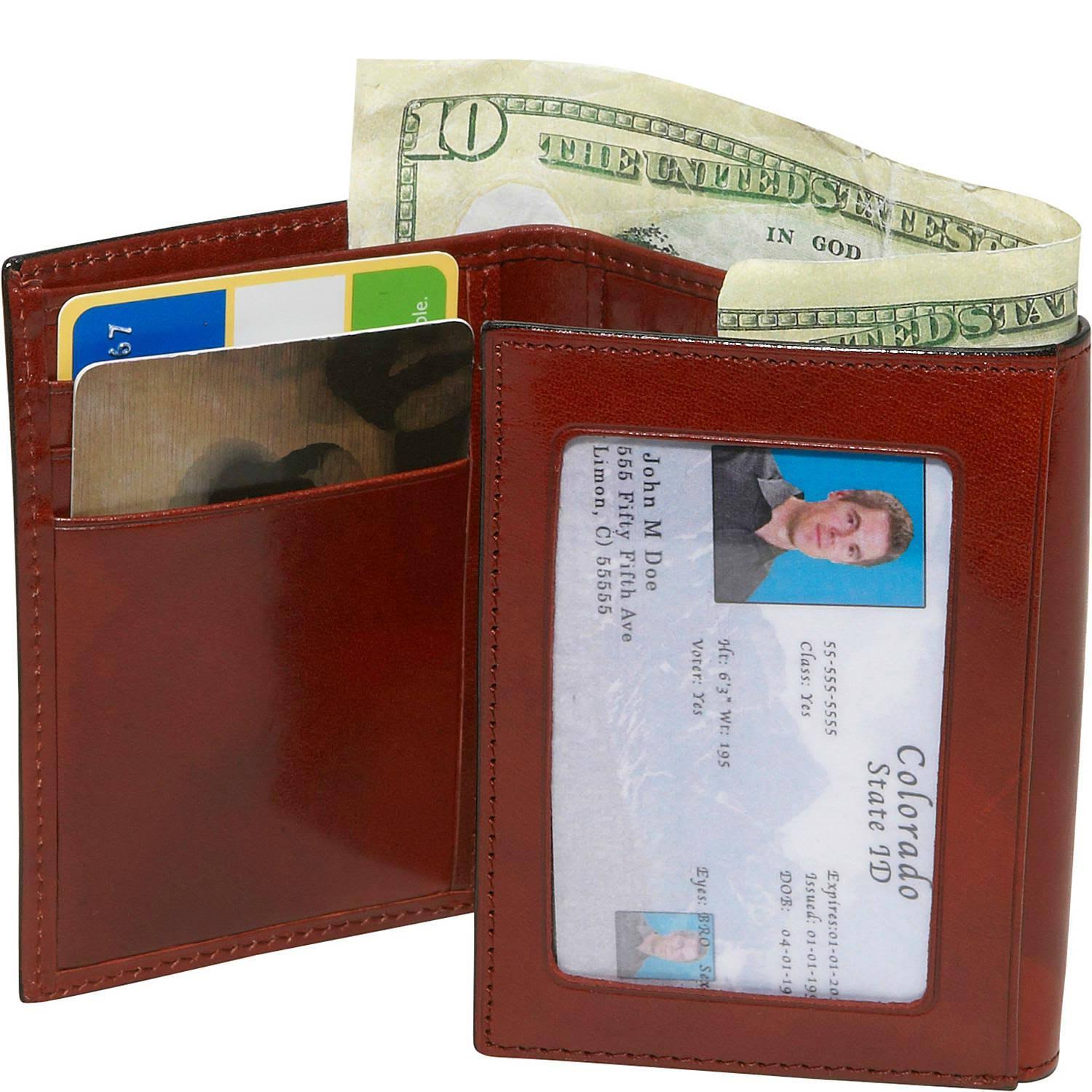 Bosca Old Leather Double ID Trifold - Dark Brown