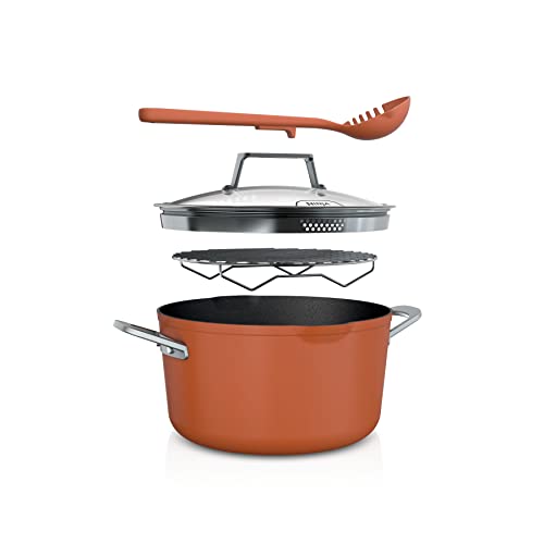 Ninja CW202GN Foodi NeverStick PossiblePot, Premium Set with 7-Quart Capacity Pot, Roasting Rack, Glass Lid & Integrated Spoon, Nonstick