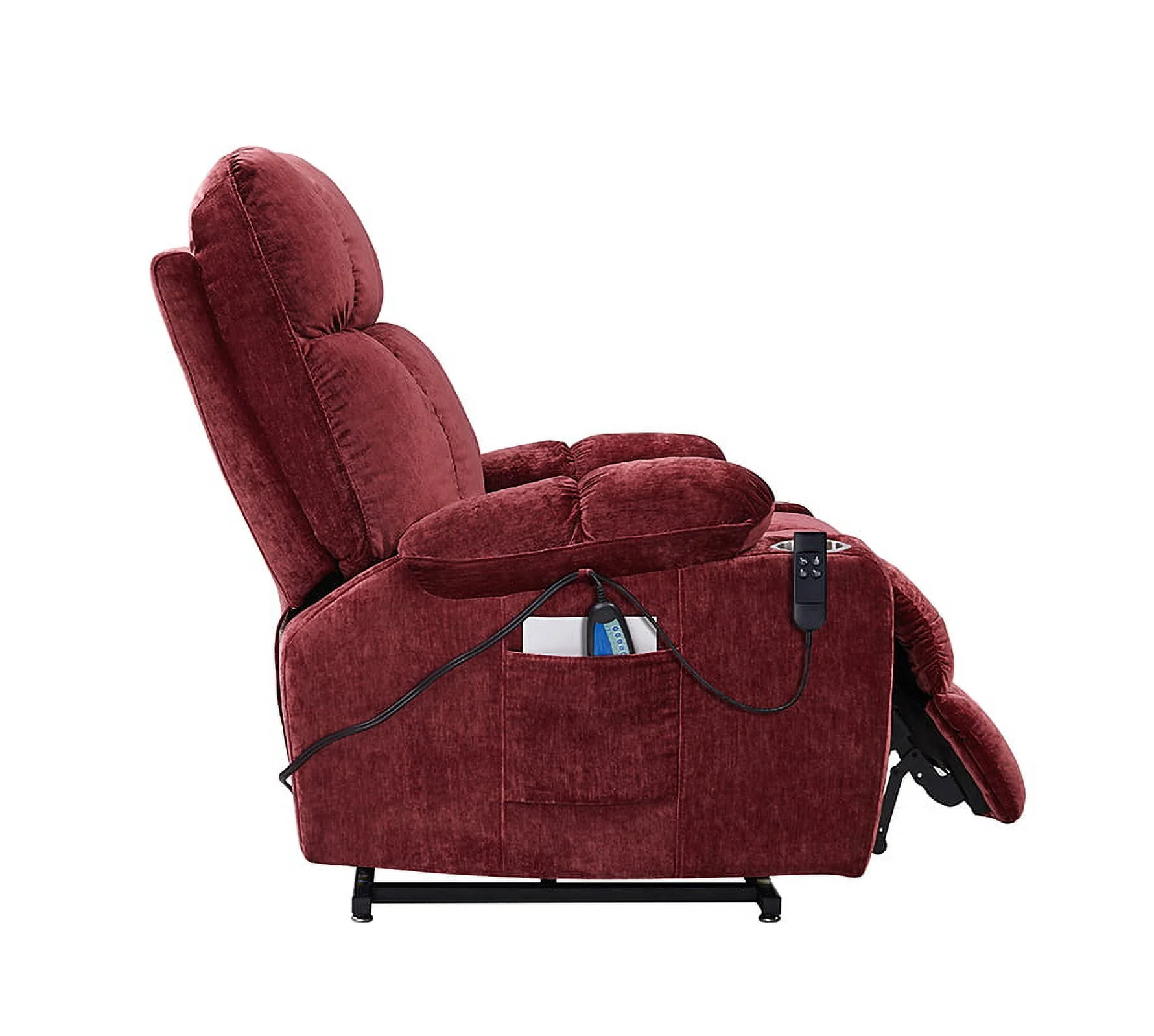 THINK 30,Dual OKIN Motor Power Lift Recliner Chair for Elderly Infinite Position Lay Flat form 105° to 180° Recliner with Heat Massage,Red