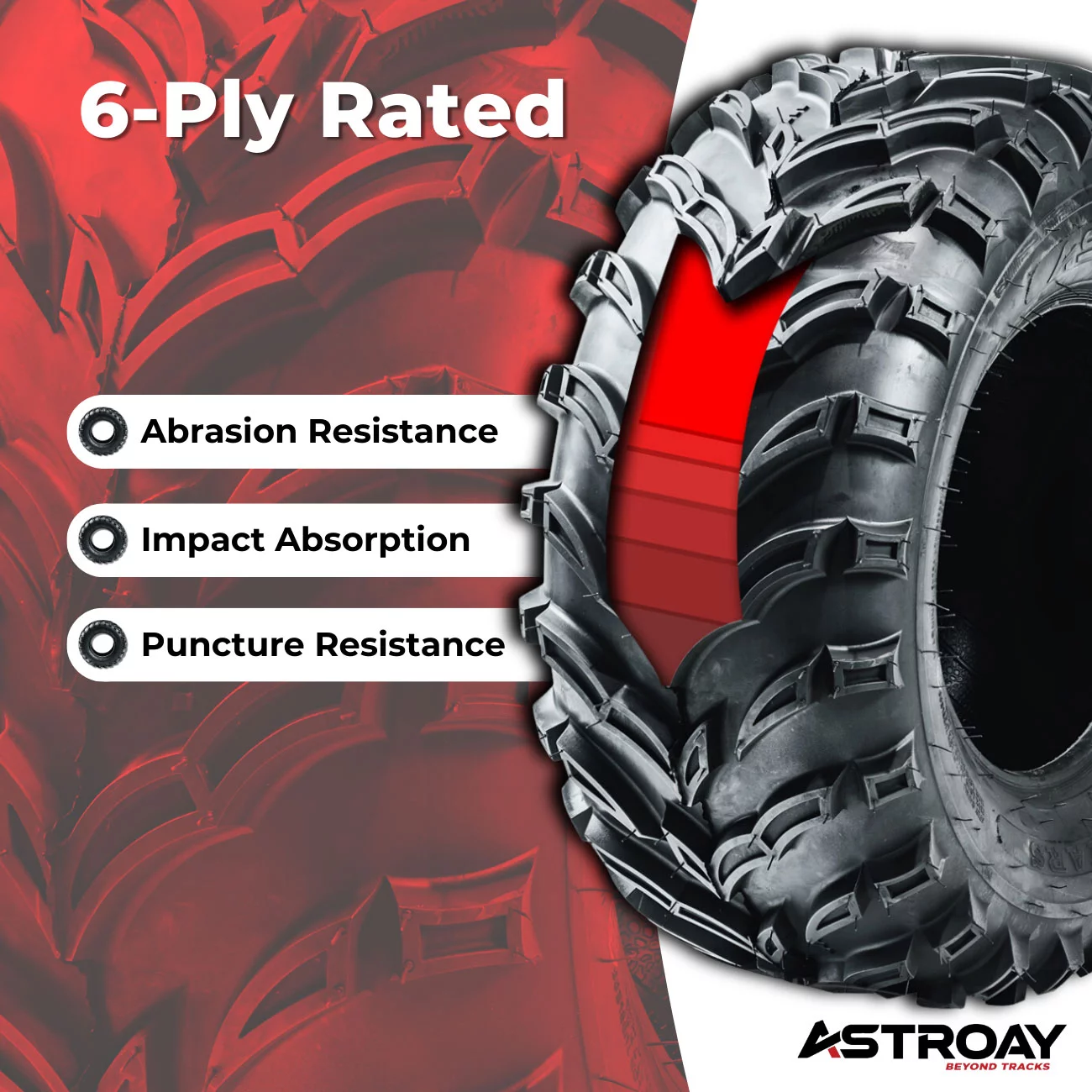 26 x 11 - 12 Astroay Mars-A Utility ATV/UTV Tire