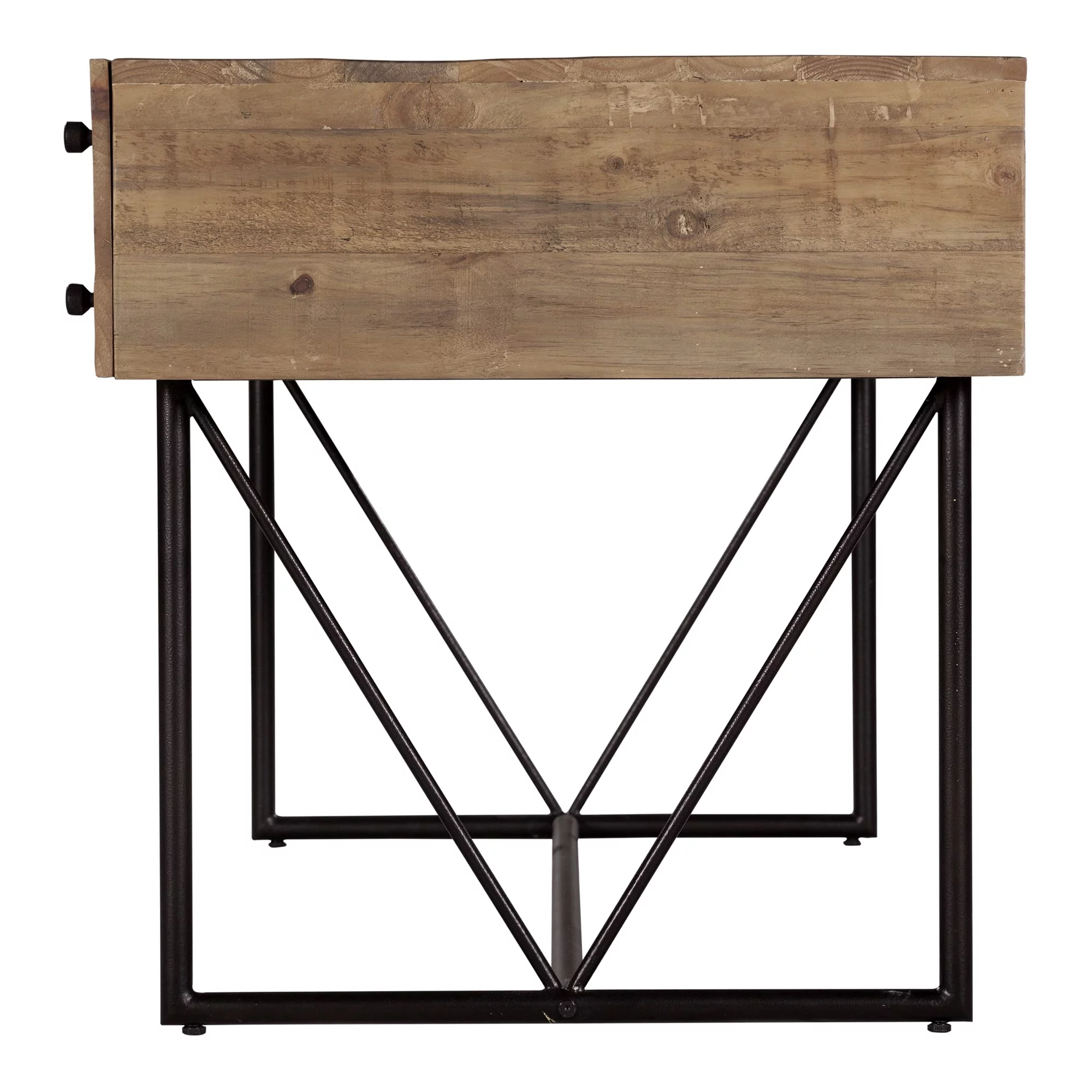 Moe's Home Collection Orchard Wood Writing Desk with Steel Base in Natural