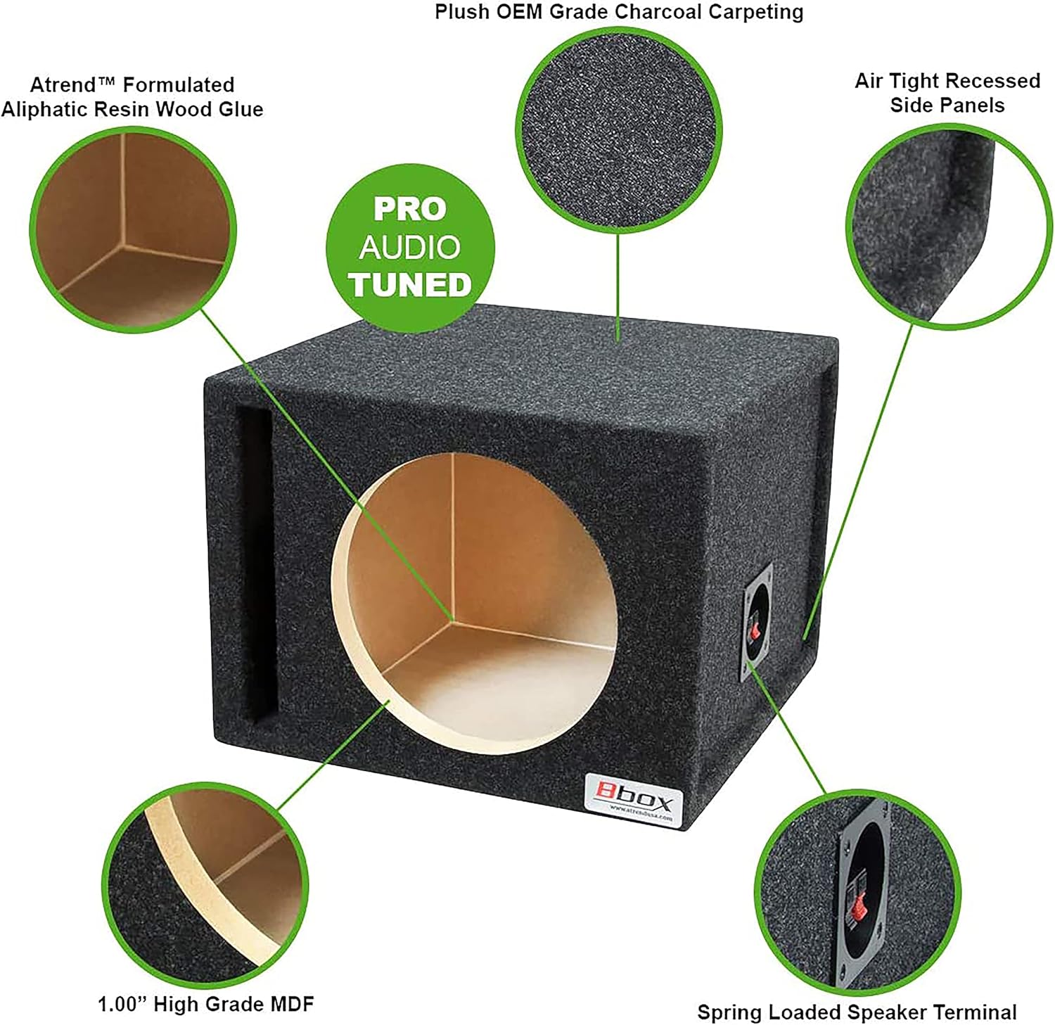 BBox E10SV Single 10" Vented Carpeted Subwoofer Enclosure