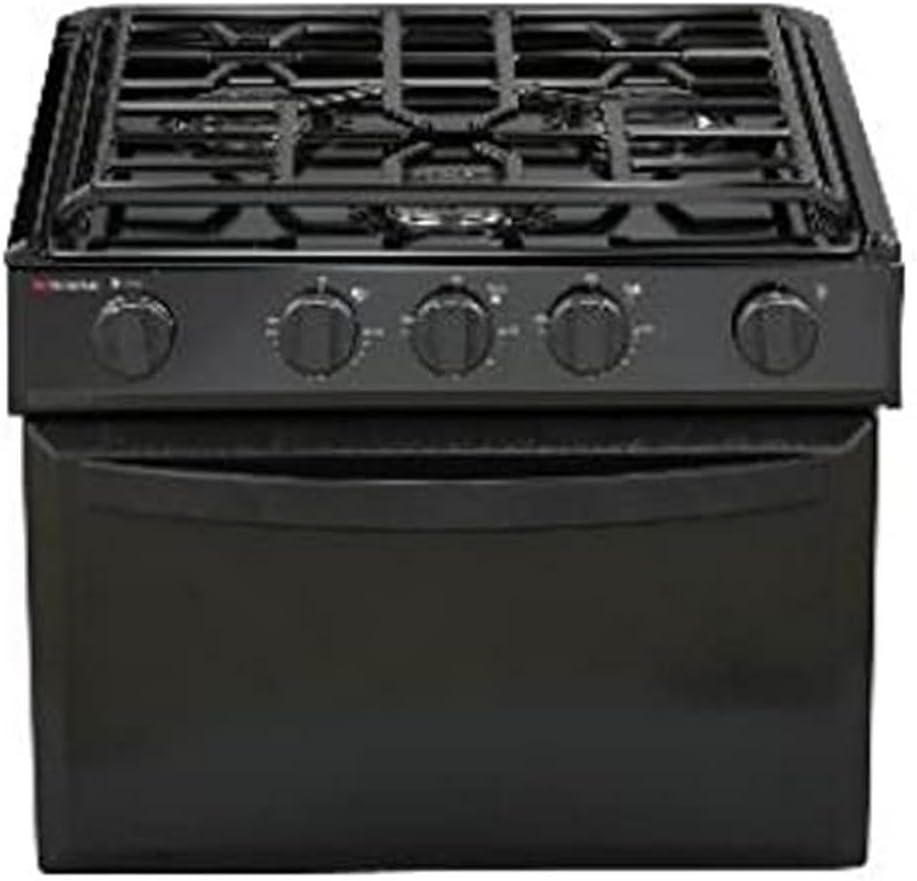 SUBURBAN MFG Suburban 3504A Standard Series Range - 17" with Black Top/Black Door and Piezo Ignition